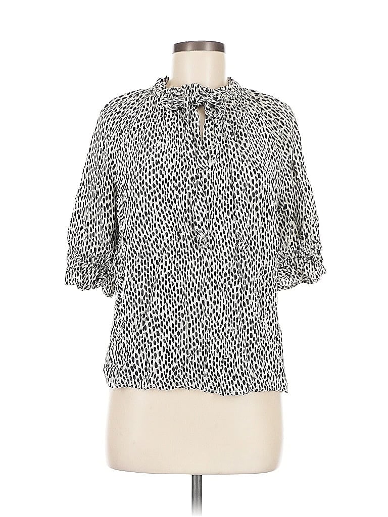 Pre-owned Who What Wear 3/4 Sleeve Blouse In White