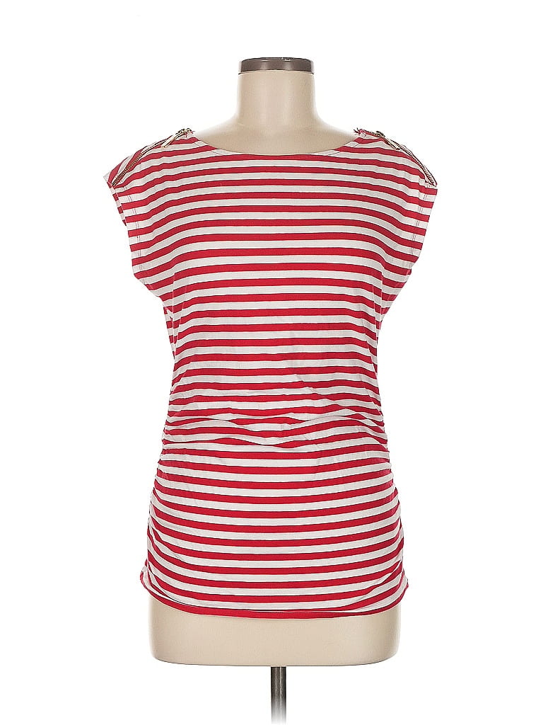 Click to view more detailed imagery on our partner's website Pre-owned Michael Michael Kors Short Sleeve Top Red Boatneck Tops