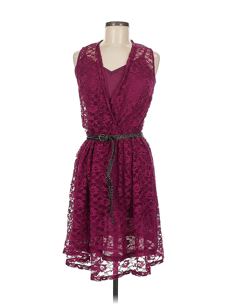 Pre-owned Assorted Brands Cocktail Dress In Burgundy