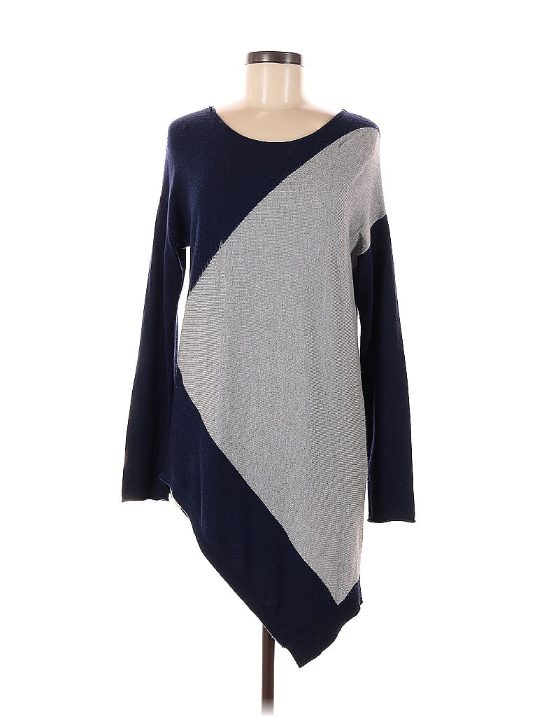 Pre-owned Philosophy Republic Clothing Long Sleeve Top Gray Color Block Pattern Crew Neck Tops