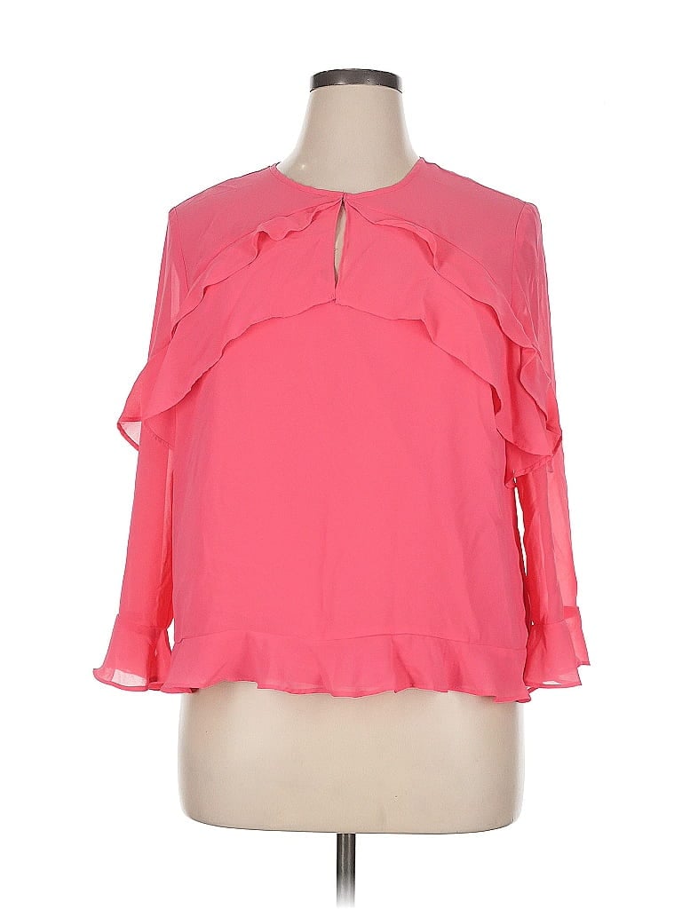 Click to view more detailed imagery on our partner's website Pre-owned Nanette Lepore 3/4 Sleeve Blouse In Pink