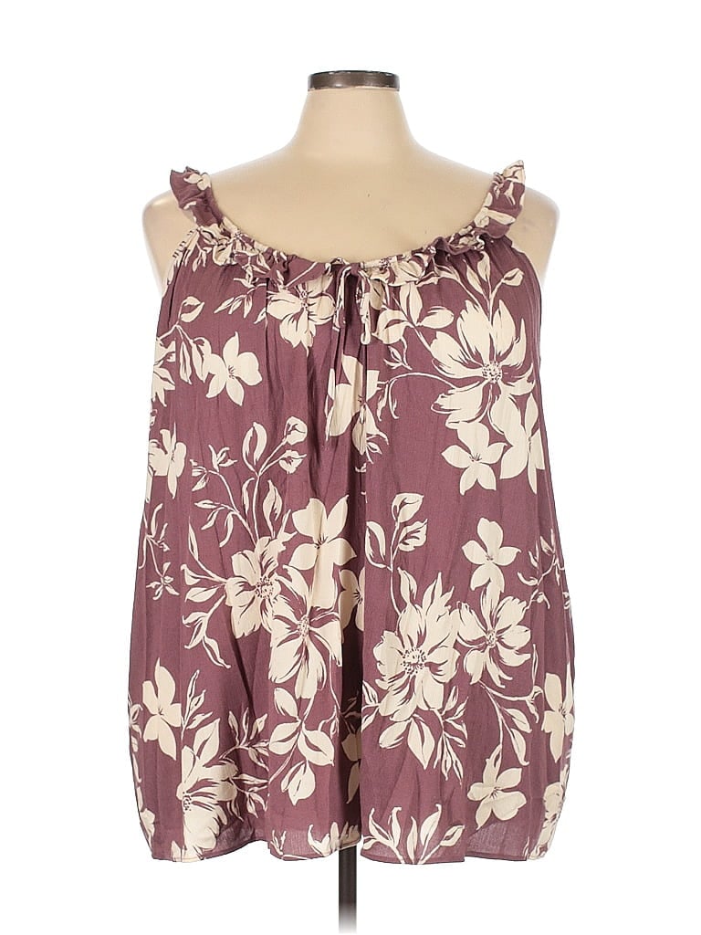 Pre-owned Torrid Sleeveless Blouse In Burgundy