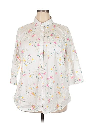 Lands' End 3/4 Sleeve Button-Down Shirt (view 1)