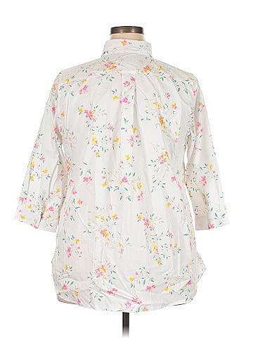 Lands' End 3/4 Sleeve Button-Down Shirt (view 2)
