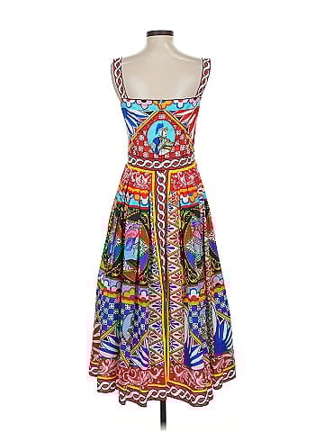 Dolce & Gabbana Carretto-Print Flared Midi Dress (view 2)