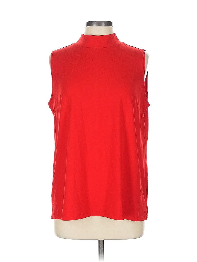 Pre-owned Joan Rivers Sleeveless Top Red High Neck Tops