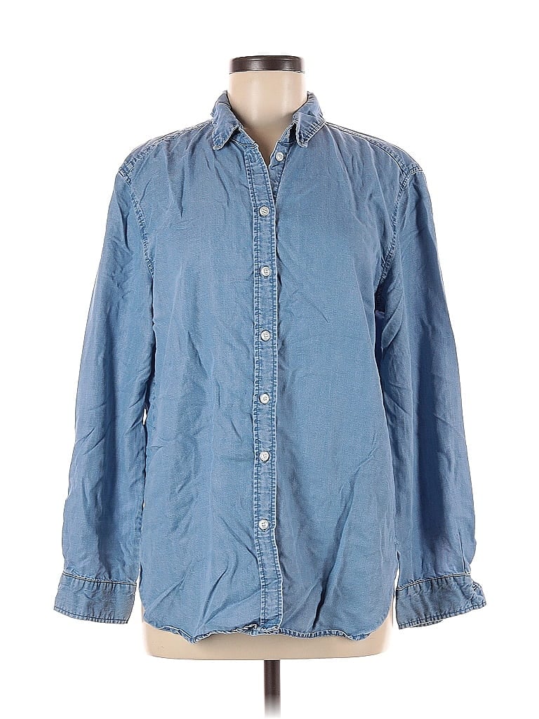 Pre-owned H&m L.o.g.g. Long Sleeve Button Down Shirt In Blue
