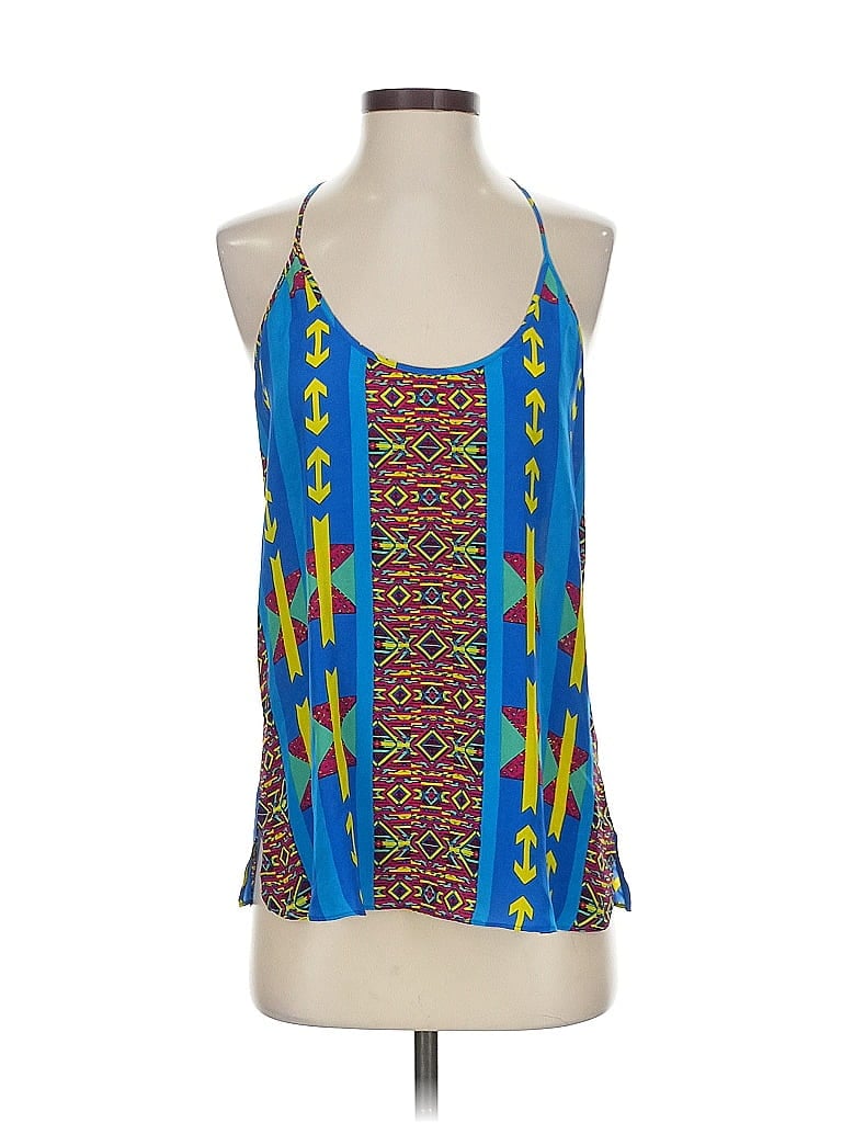 Pre-owned Rory Beca Sleeveless Silk Top Blue Halter Neckline Tops
