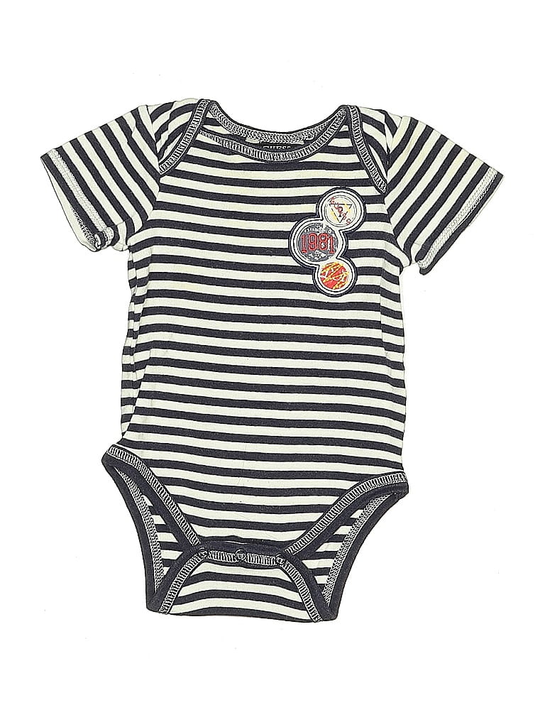 Pre-owned Guess Babies' Short Sleeve Onesie In Black