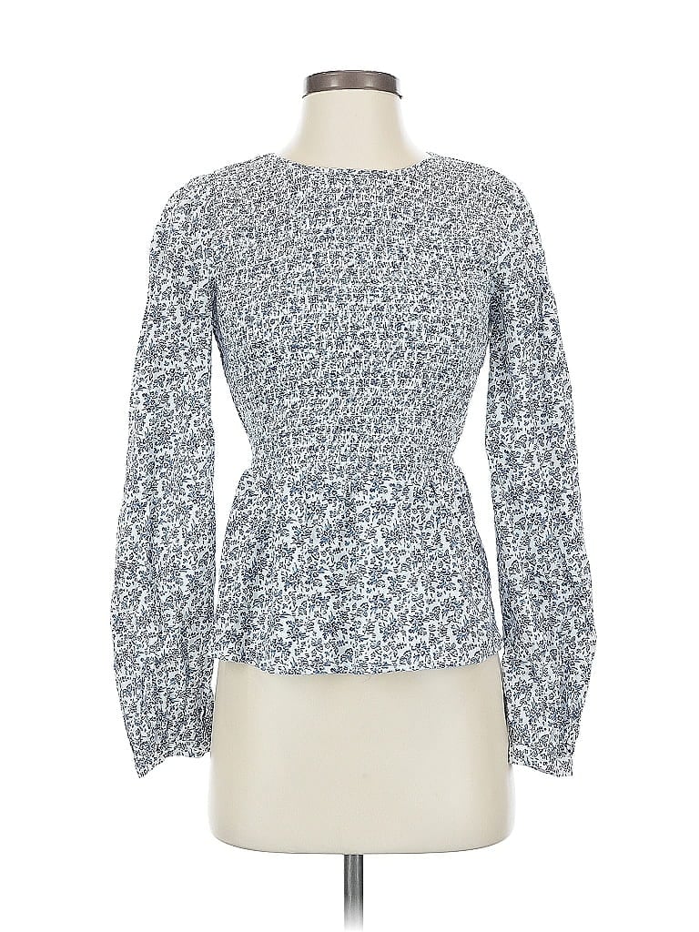 Pre-owned Universal Thread Long Sleeve Blouse In Blue