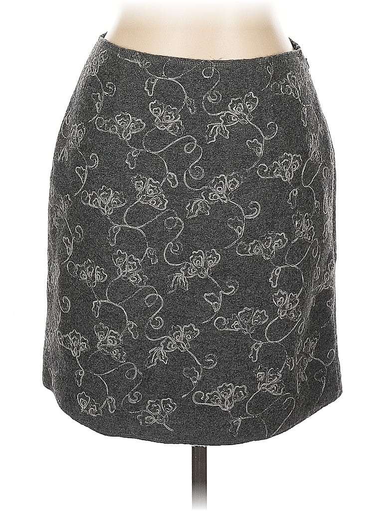 Pre-owned Ann Taylor Wool Skirt In Gray