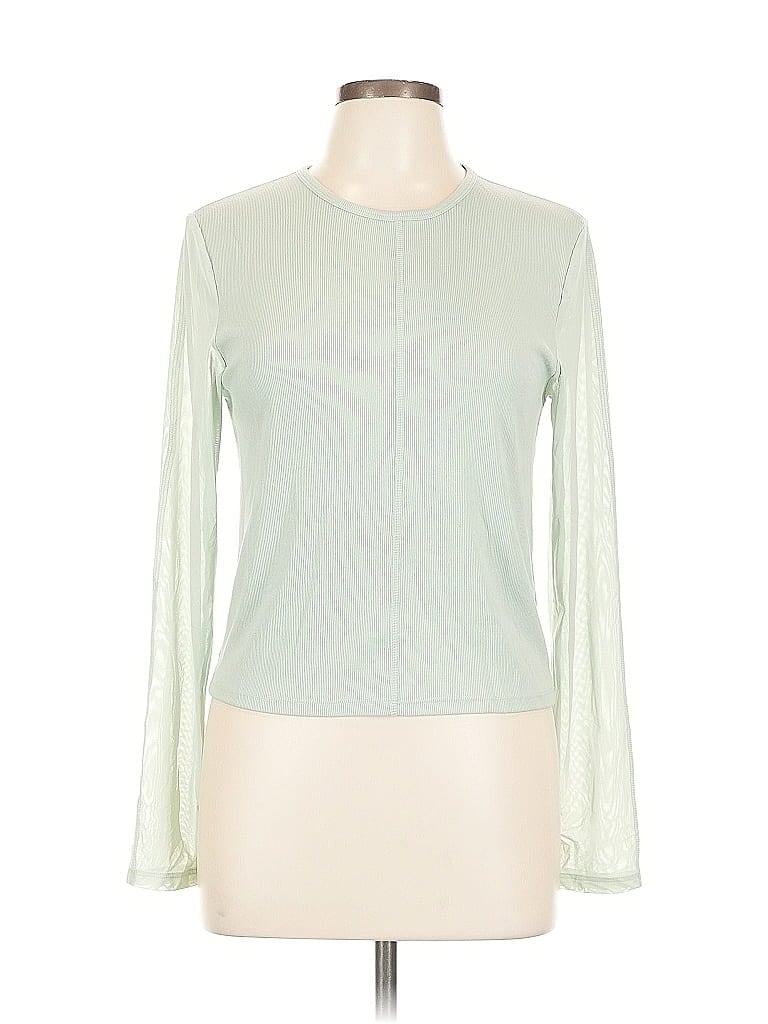 Pre-owned Active By Old Navy Long Sleeve Top Green Mock Neckline Tops