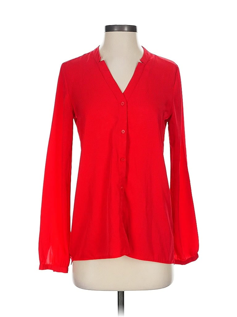 Pre-owned Tommy Hilfiger Long Sleeve Blouse In Red
