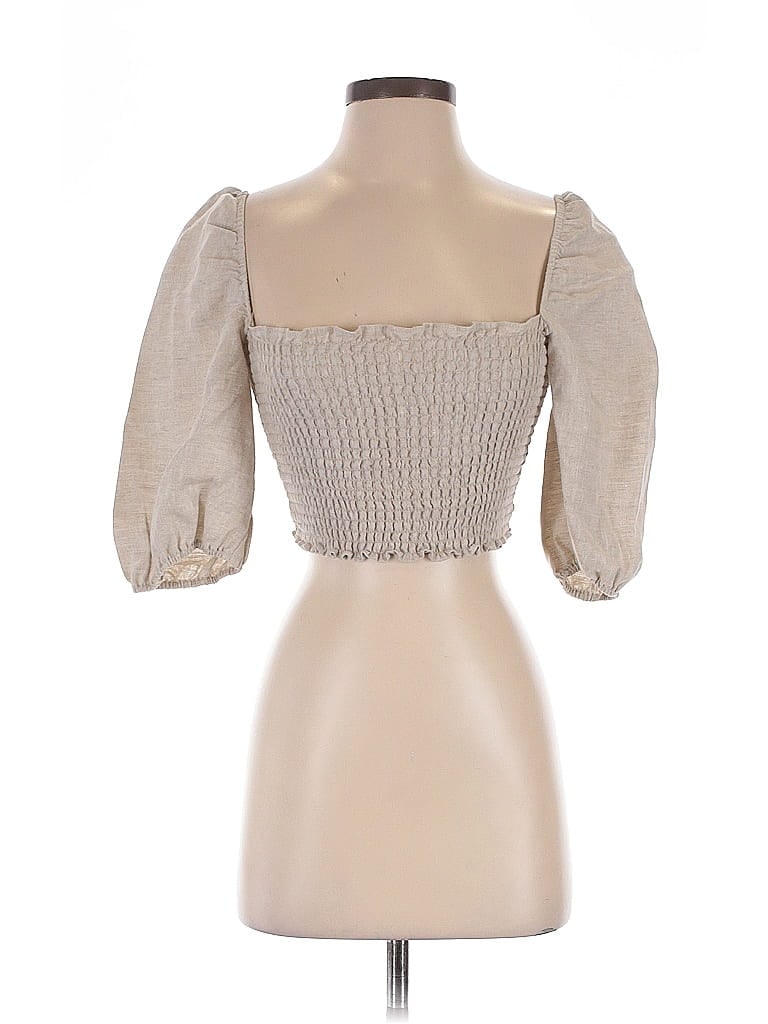 Pre-owned Reformation 3/4 Sleeve Blouse In Brown