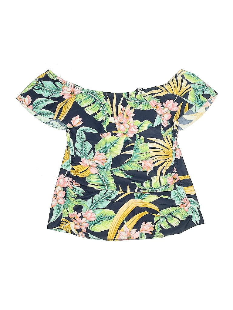 Pre-owned Kona Sol Swimsuit Top Green Swimwear