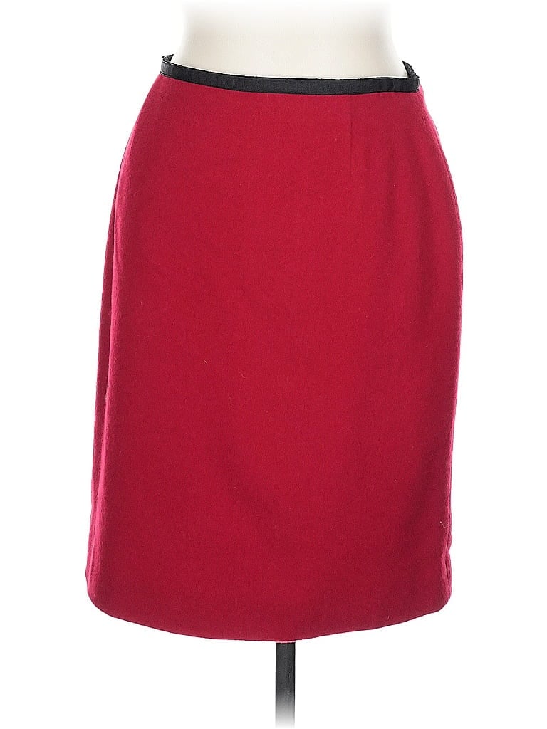 Pre-owned Casual Corner Wool Skirt In Red