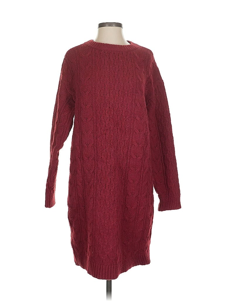 Pre-owned Universal Thread Wool Pullover Sweater In Burgundy