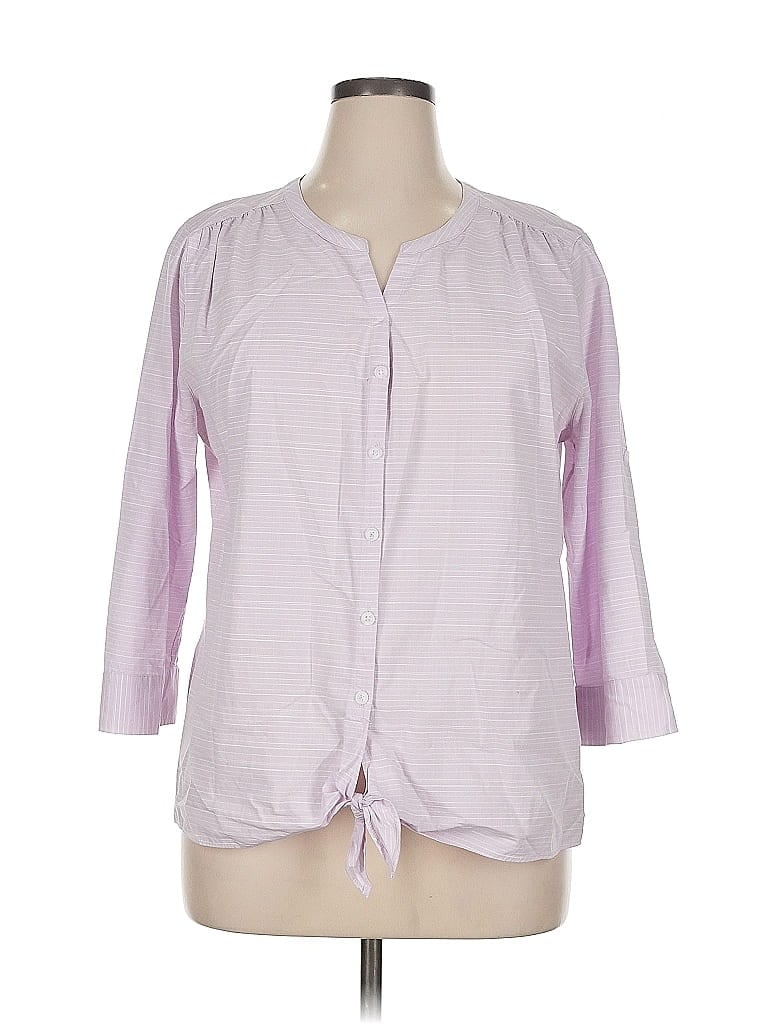 Pre-owned Croft & Barrow 3/4 Sleeve Blouse In Pink
