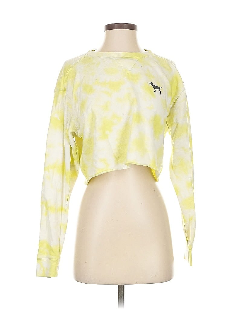 Pre-owned Victoria's Secret Pink Long Sleeve T-shirt In Green