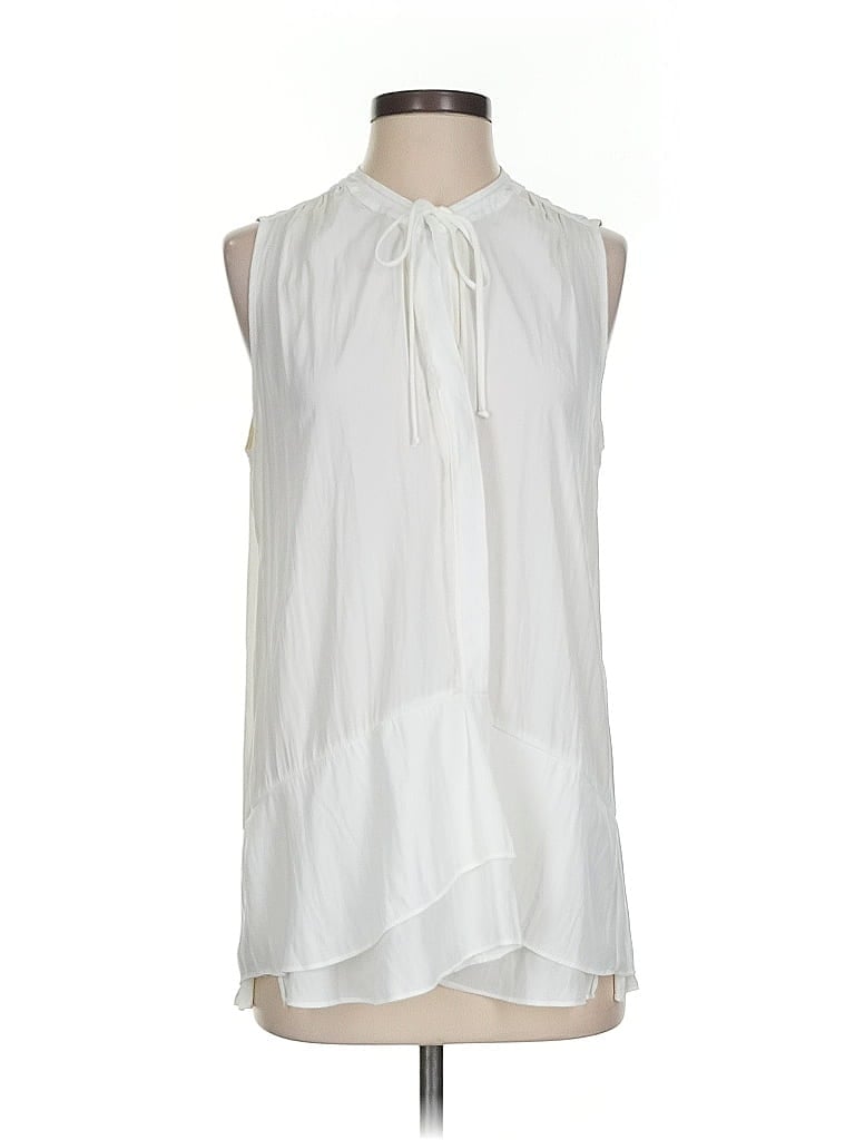 Pre-owned Pure Navy Sleeveless Blouse In White