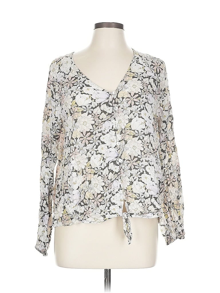 Pre-owned Cupio Long Sleeve Blouse In White