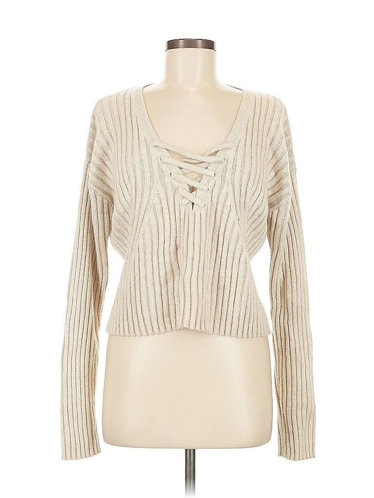 Pre-owned Intermix Wool Pullover Sweater In Brown