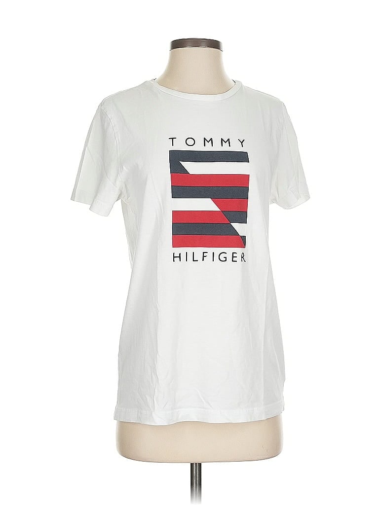 Pre-owned Tommy Hilfiger Short Sleeve T-shirt In White