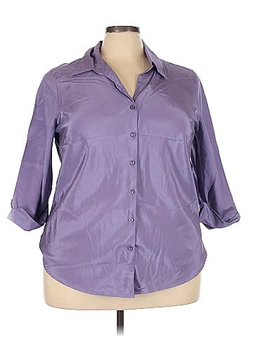Fashion Bug 3/4 Sleeve Button-Down Shirt (view 1)