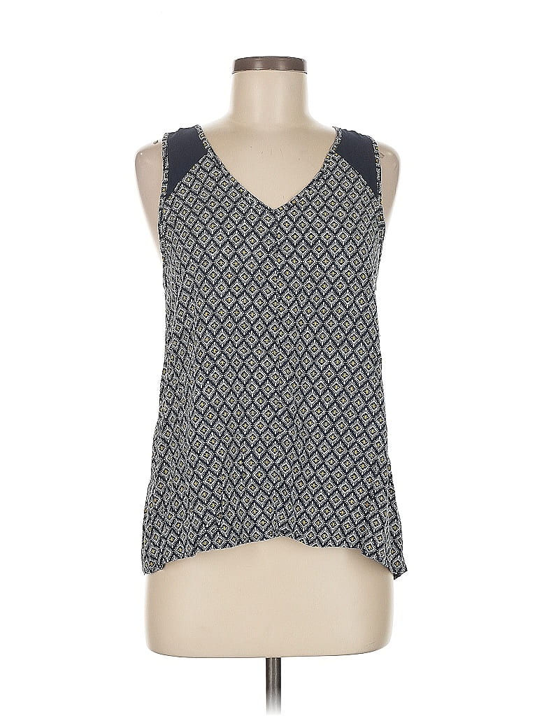 Pre-owned Elodie Tank Top Blue Halter Neckline Tops
