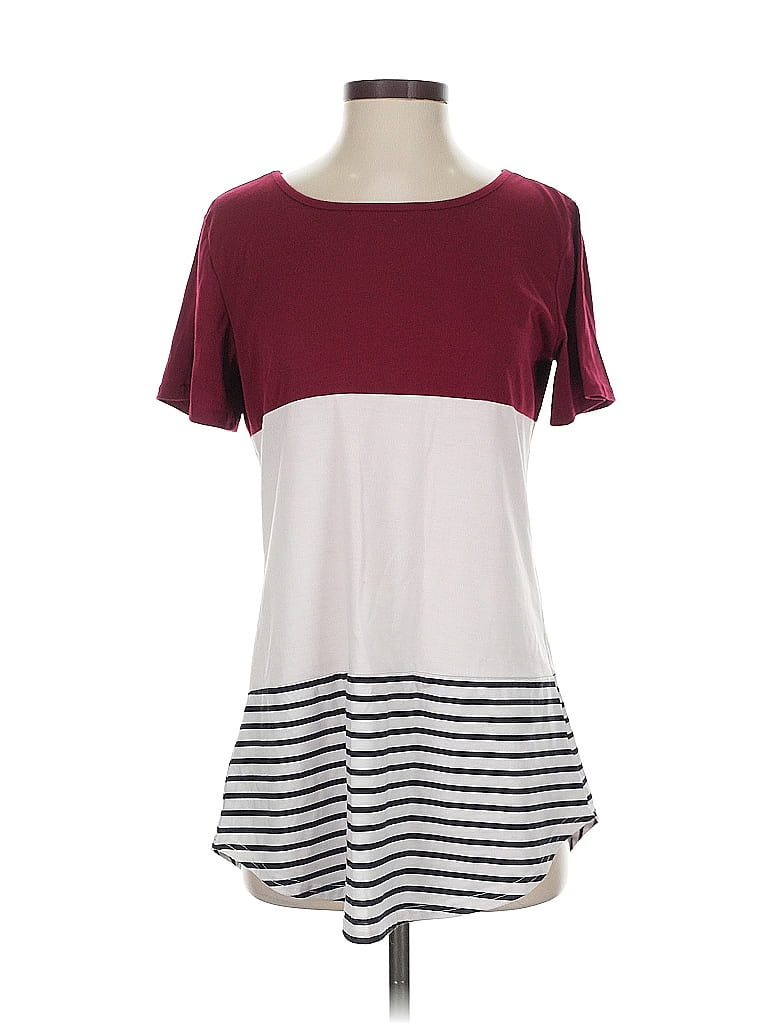 Pre-owned Unbranded Short Sleeve T-shirt In Burgundy