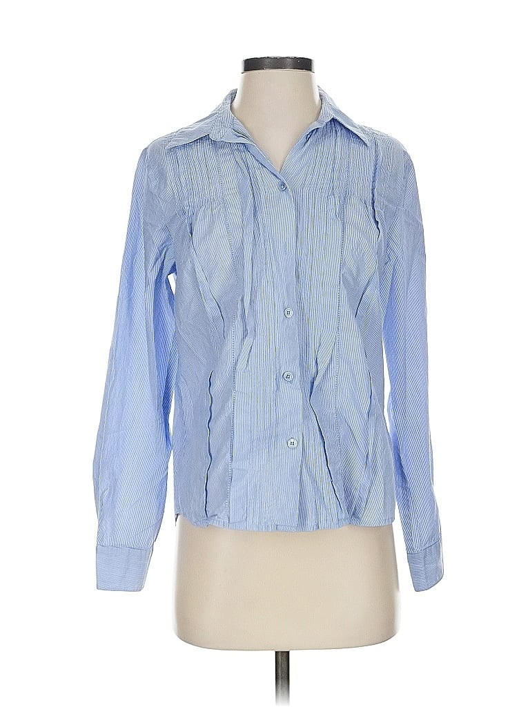 Pre-owned Coldwater Creek Long Sleeve Blouse In Blue