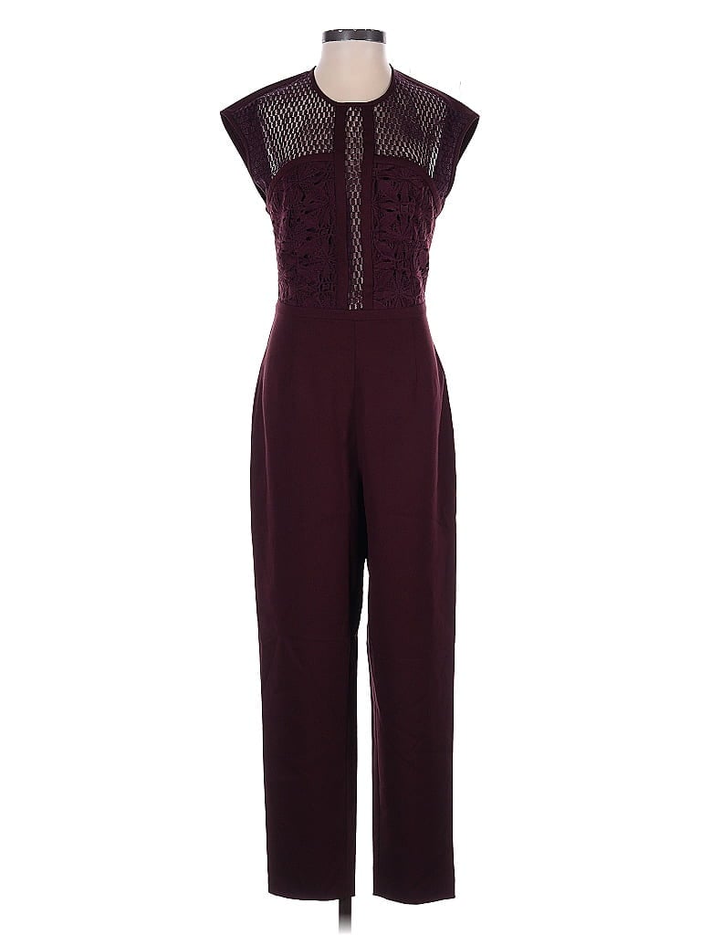 Pre-owned Asos Design Jumpsuit In Burgundy