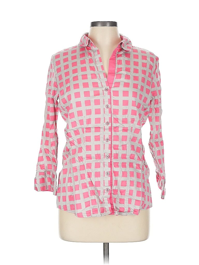Click to view more detailed imagery on our partner's website Pre-owned New York And Company 3/4 Sleeve Button Down Shirt In Pink