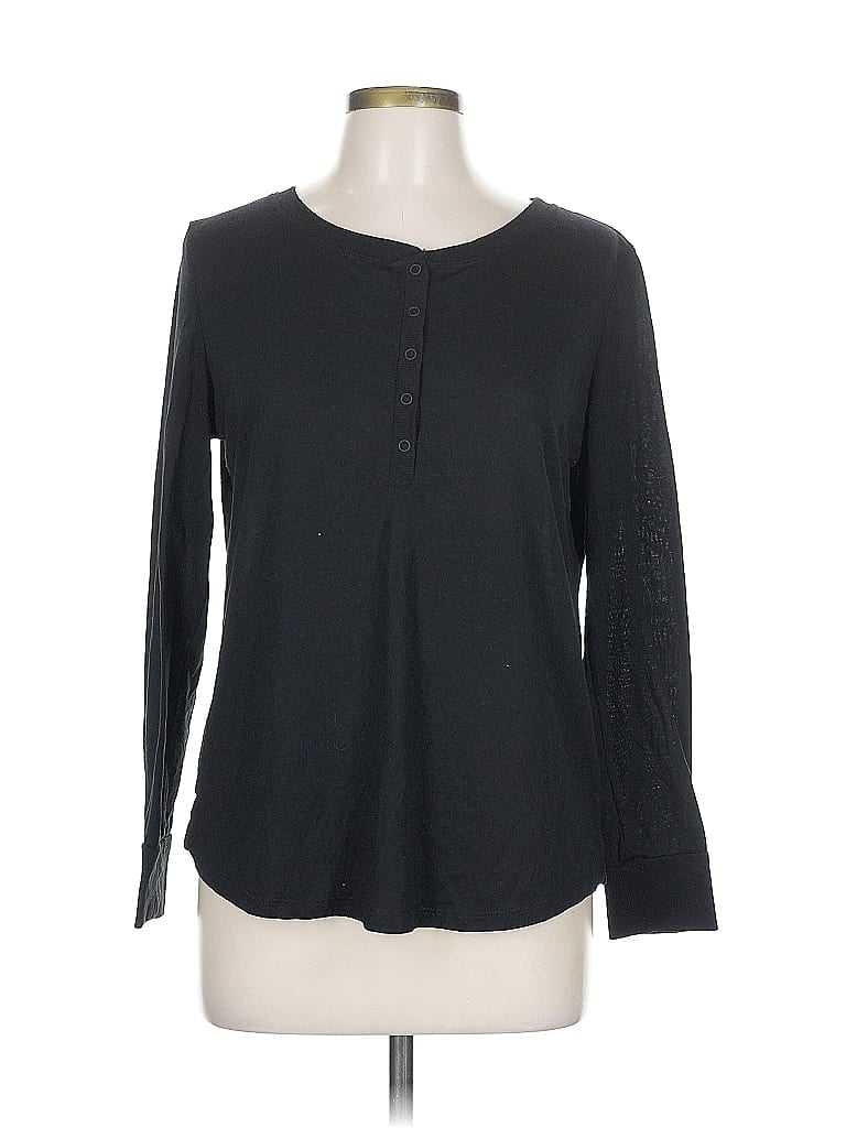 Pre-owned Stars Above Long Sleeve Henley Shirt In Black