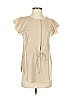 Ann Taylor 100% Polyester Tan Ivory Short Sleeve Blouse Size XXS - photo 1
