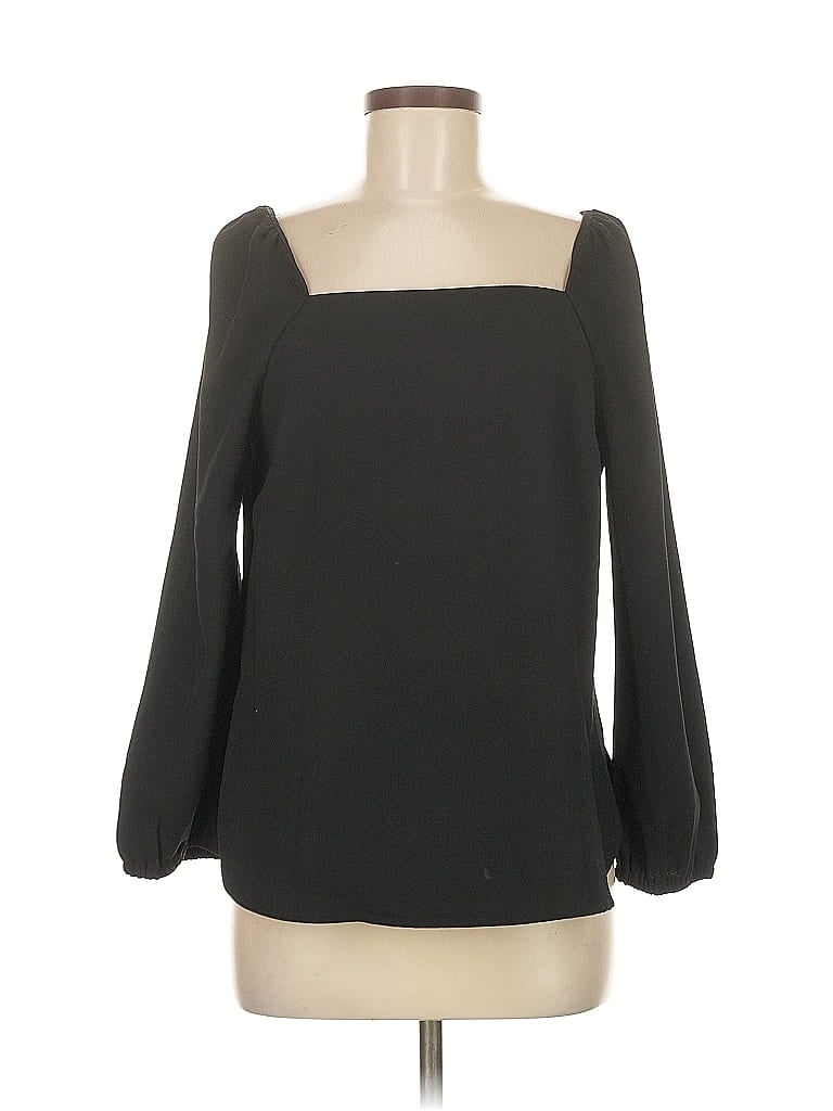 Pre-owned J.crew 365 Long Sleeve Blouse In Black