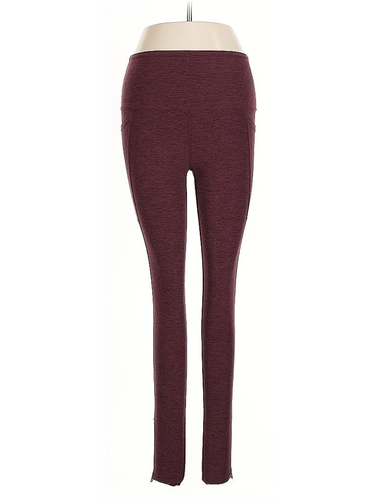 Pre-owned Beyond Yoga Active Pants In Burgundy