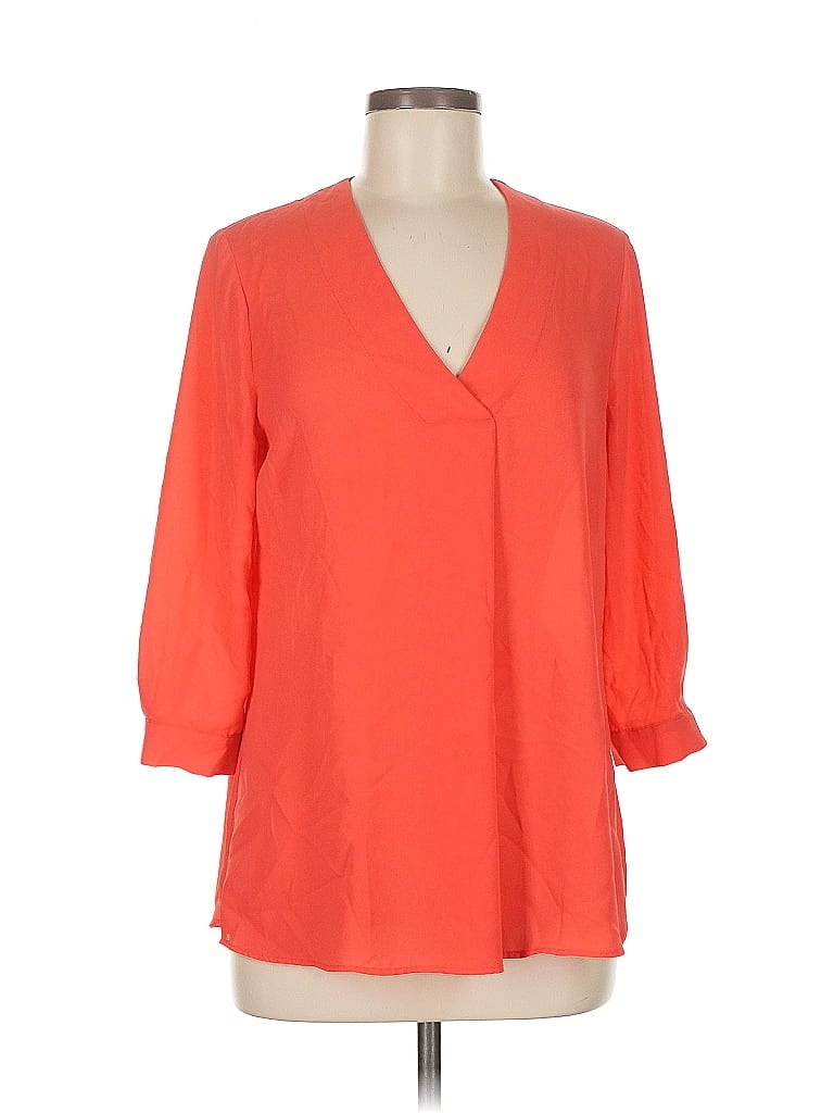 Pre-owned Rose + Olive 3/4 Sleeve Blouse In Orange