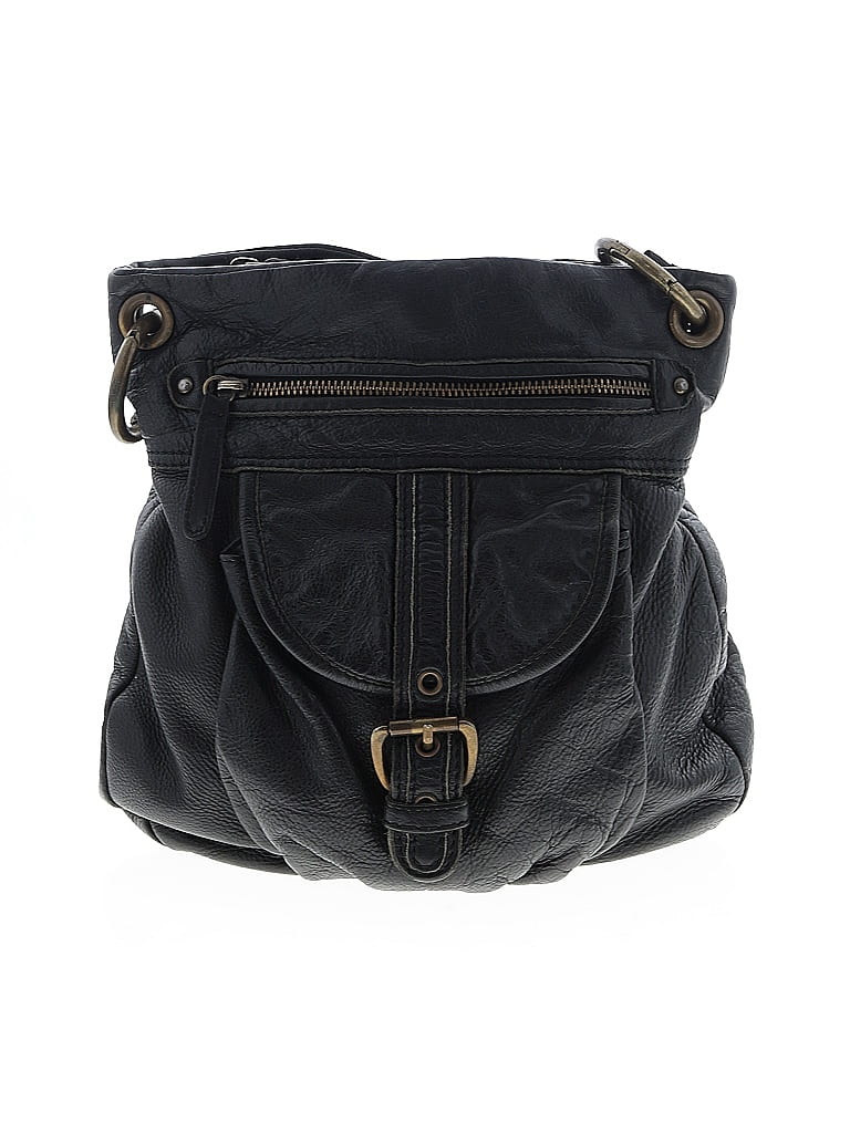Pre-owned Tano Leather Crossbody Bag In Black