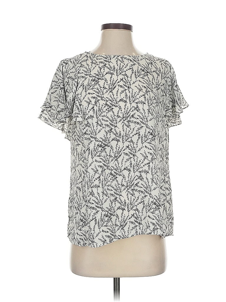 Pre-owned Banana Republic Factory Store Short Sleeve Blouse In Gray