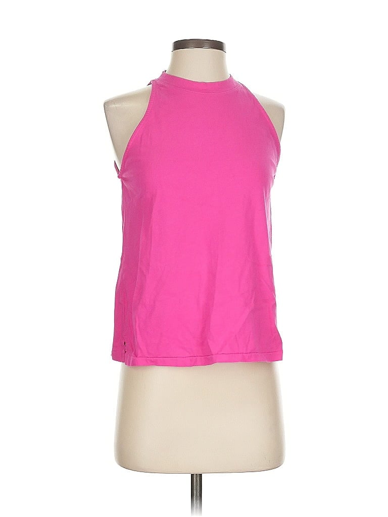 Pre-owned Monrow Tank Top Pink Halter Neckline Tops