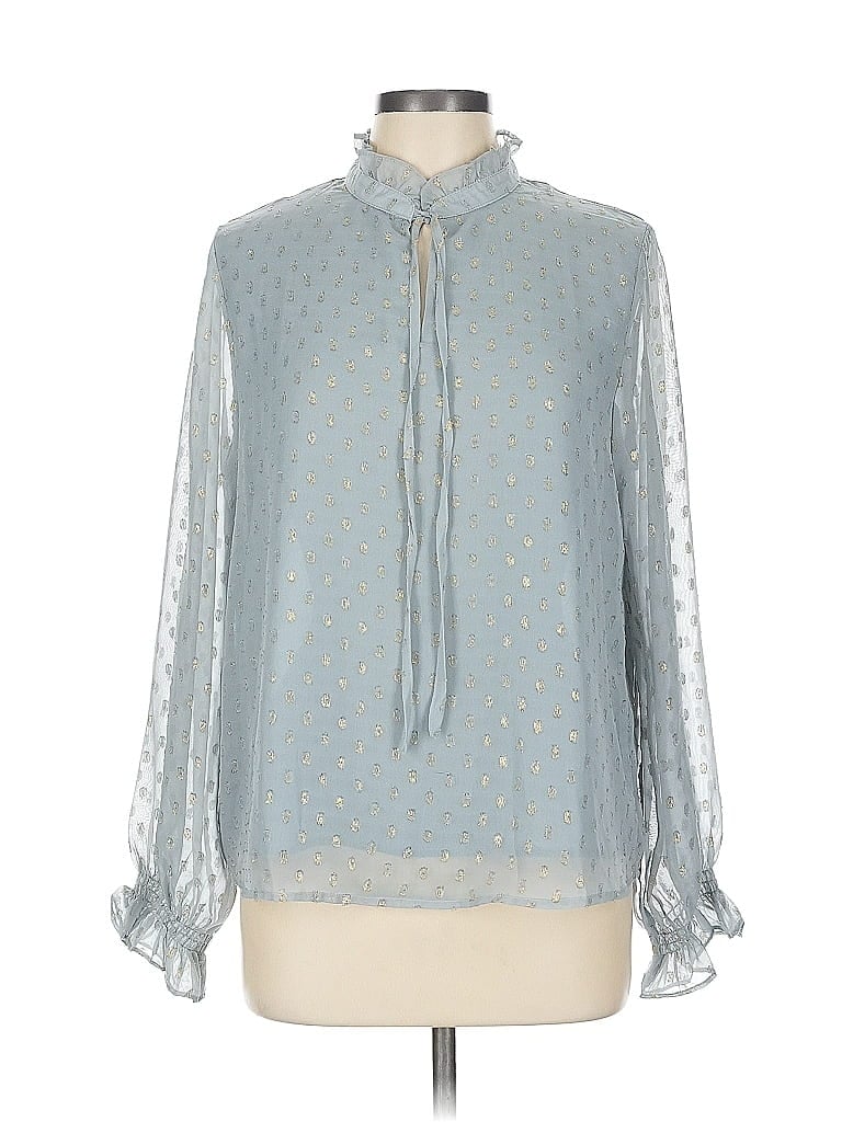 Pre-owned Dress Forum Long Sleeve Blouse In Blue