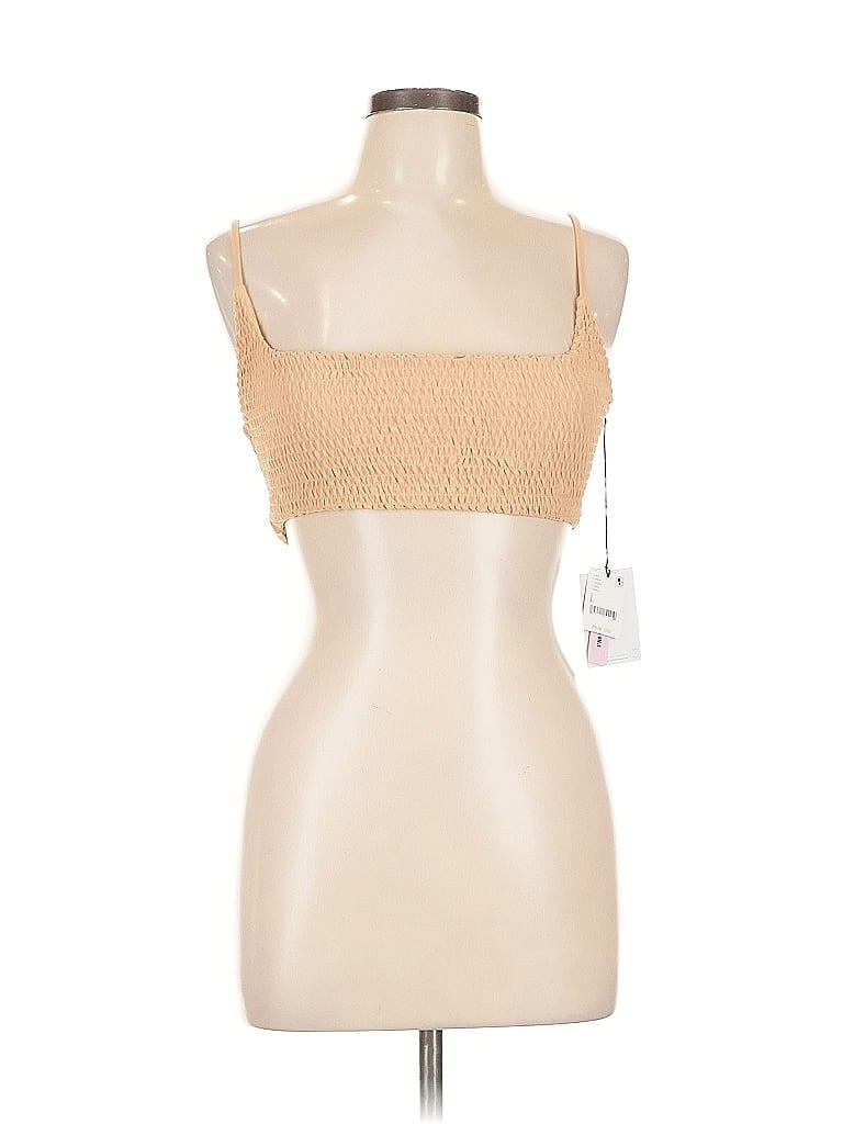 Aila Blue Tube Top Tan Strapless Neckline Tops In Brown