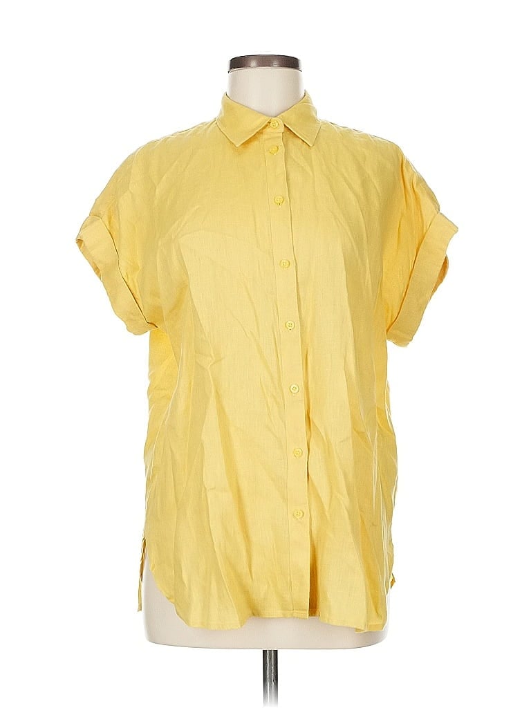Pre-owned Polo Ralph Lauren Short Sleeve Blouse In Yellow