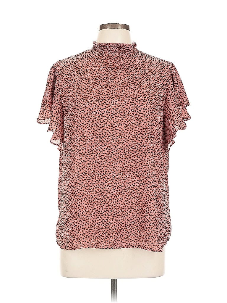 Pre-owned Apt. 9 Short Sleeve Blouse In Brown