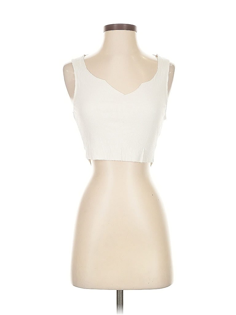 Pre-owned Superdown Tank Top Ivory Strapless Neckline Tops In White