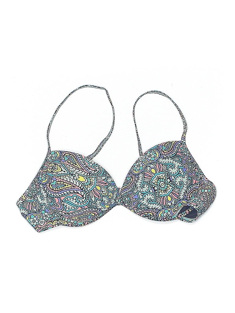 FRANCESCA'S Pre-owned Swimsuit Top Blue Paisley Pattern Swimwear