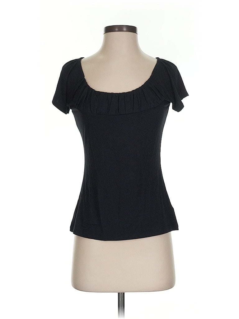 Click to view more detailed imagery on our partner's website Pre-owned Inc International Concepts Short Sleeve Top Black Sweetheart Neckline Tops