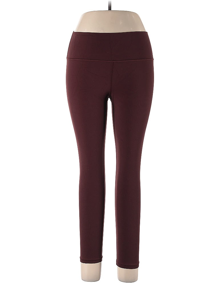 Pre-owned Athleta Active Pants In Burgundy