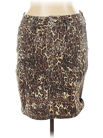 Hydraulic Faux Leather Skirt (view 1)